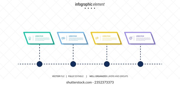4 steps process modern infographic diagram

