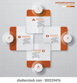 4 steps process. Simple&Editable abstract design element. Vector.