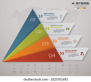 4 steps pyramid with free space for text on each level. infographics, presentations or advertising. EPS10.