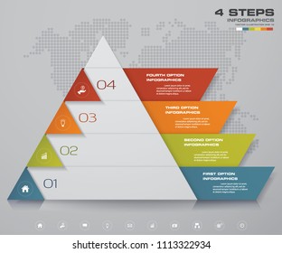 4 steps pyramid with free space for text on each level. infographics, presentations or advertising. EPS10.