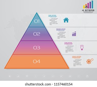 4 steps pyramid with free space for text on each level. infographics, presentations or advertising. EPS10.