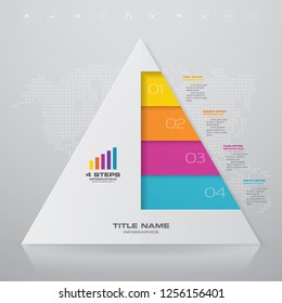 4 steps pyramid with free space for text on each level. infographics, presentations or advertising. EPS10.	