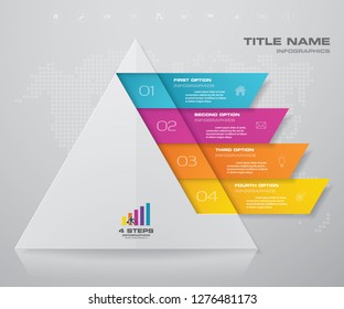 4 steps pyramid with free space for text on each level. infographics, presentations or advertising. EPS10.	