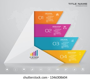 4 steps pyramid with free space for text on each level. infographics, presentations or advertising. EPS10.