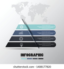 4 steps pyramid infographic template for business concept vector design illustration eps.10
