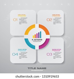 4 steps simple&editable process chart infographics element. EPS 10.