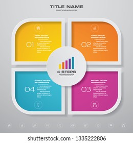 4 steps simple&editable process chart infographics element. EPS 10.