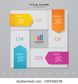 4 steps simple&editable process chart infographics element. EPS 10.