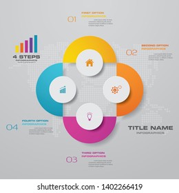 4 steps simple&editable process chart infographics element. EPS 10.	
