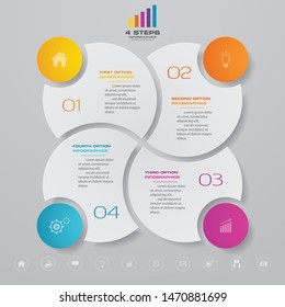 4 steps simple&editable process chart infographics element. EPS 10.	