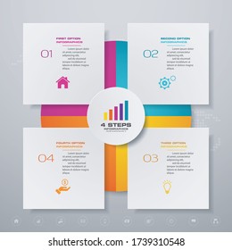 4 steps simple&editable process chart infographics element. EPS 10.