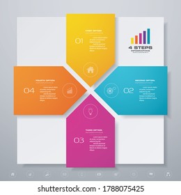 4 steps simple&editable process chart infographics element. EPS 10.	