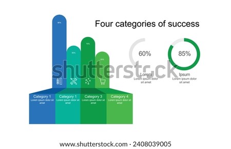 4 steps of success infographic sequence timeline template in geometric style vector