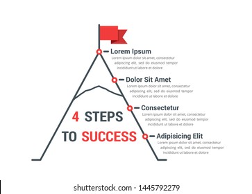 4 Steps to success, infographic template, leadership or motivation concept, vector eps10 illustration