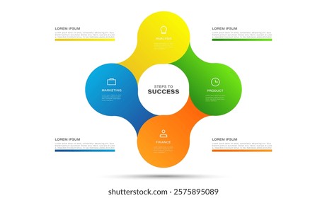 4 steps to success infographic vector template