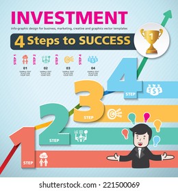 4 Steps to success template modern info graphic design, for business template, marketing, creative templates and graphics vector