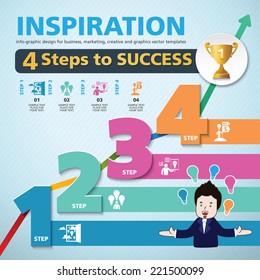 4 Steps to success template modern info graphic design, for business template, marketing, creative templates and graphics vector