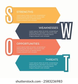 4 steps SWOT infographic template