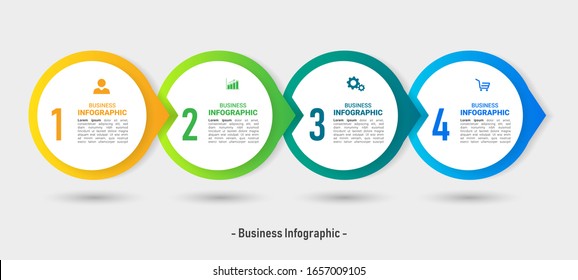 4 steps timeline circular infographic template.