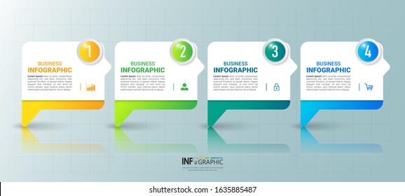 4 Steps Timeline Infographics design template. 