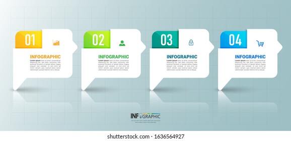 4 Steps Timeline Infographics design template. 