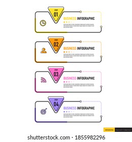 4 Steps Timeline Infographics design template. 