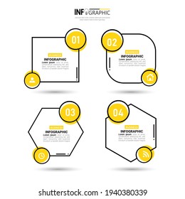 4 Steps Timeline Infographics design template. 