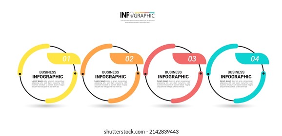 4 Steps Timeline Infographics design template. 