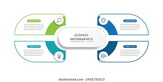 4 Steps Timeline Infographics Design Template