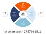 4 Steps venn diagram circle arrow Business Infographic Template for Process Presentation and Strategy Planning Vector Illustration.