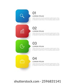 4 Steps Vertical Infographic Template With Icons