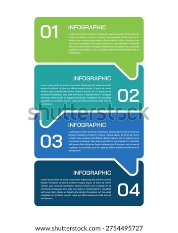 4 Steps Vertical Speech Bubble Infographic for Business Communication. Vector illustration.