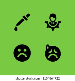 4 stress icons in vector set. sad, boss and spa illustration for web and graphic design