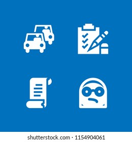 4 stress icons in vector set. exam, angry, traffic and bill illustration for web and graphic design