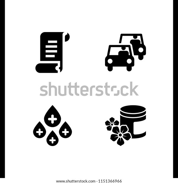 4 stress icons in vector set.\
traffic, bill and spa illustration for web and graphic\
design