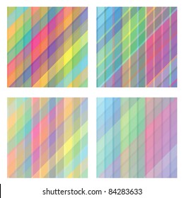 4 Stripped Colorful Vector Backgrounds