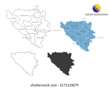 Bosnia and Herzegovina map Royalty Free Stock SVG Vector