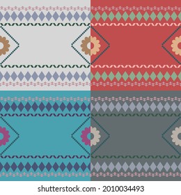 4 style color seamless pattern vector illustration design for gift wrapping clothes textile apparel.