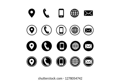 4 Style Contact information Icon in Vector Format , all are 20 icons