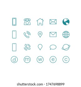4 Style Contact Information Icon in Vektorgrafik , alle sind 20 Icons