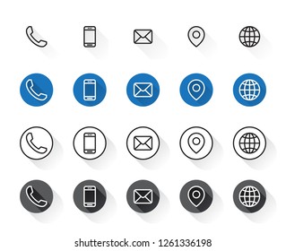 4 Style Contact Information Icons