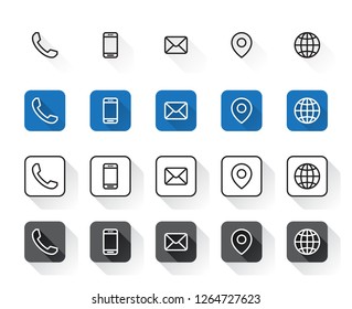 4 Style Contact Information Icons