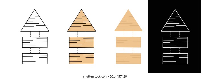 4 style wood sign illustration vector