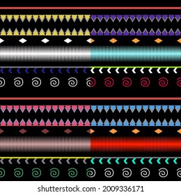 4 estilos Color geometría de forma de patrón vectorial sin fisuras. Diseño de patrones de tela de moda.