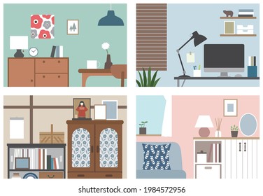 Ilustración interior de 4 estilos 