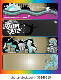 4 stylish banners