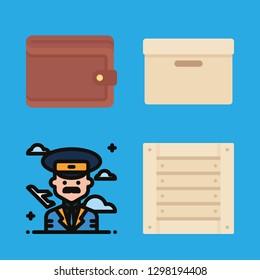 4 sunglasses icons with pilot and packing in this set