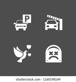 4 sunrise icons in vector set. frontier, bird, dead and park illustration for web and graphic design