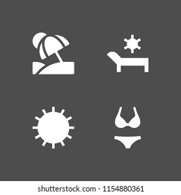 4 sunshine icons in vector set. beach and sun illustration for web and graphic design
