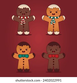 4 super cute gingerbread cookies